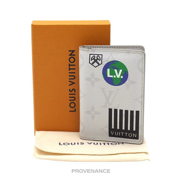 🔴 Louis Vuitton Pocket Organizer Wallet - Antarctica Logos - Picture 1 of 8